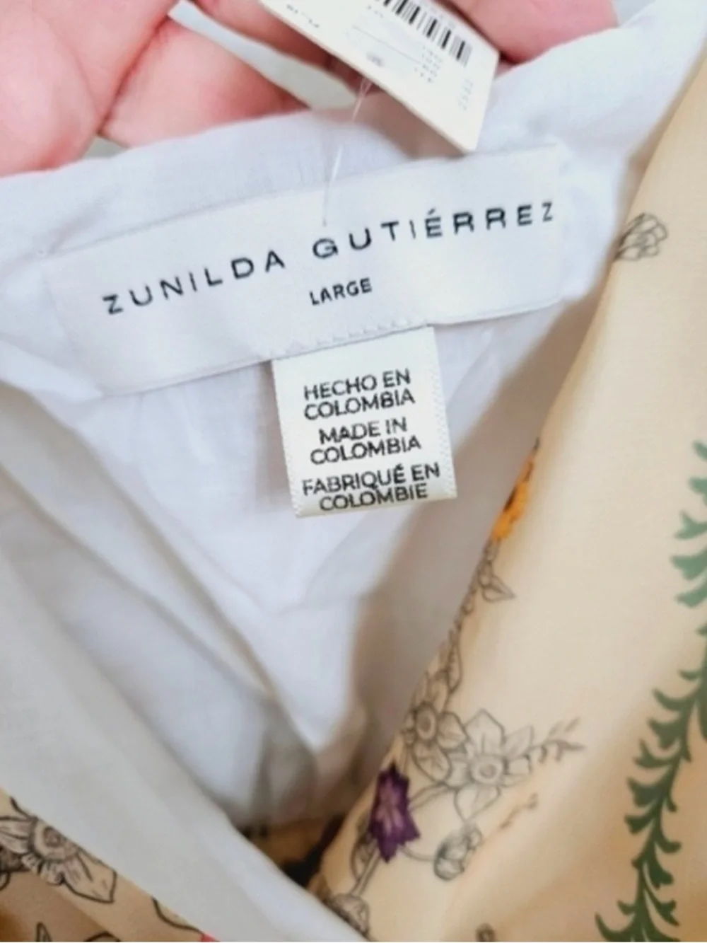 NWT Anthropologie Beige Printed Wrap Jumpsuit with Tie Waist Zunilda Gutierrez - Picture 2 of 6